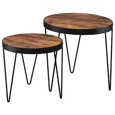 2-Piece Nesting Table Set with Hairpin Legs